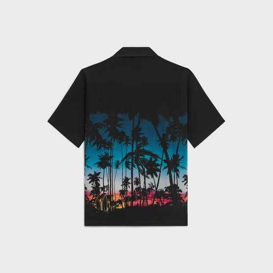 BOWLING SHIRT IN TOILE VISCOSE SUNSET TROPICAL