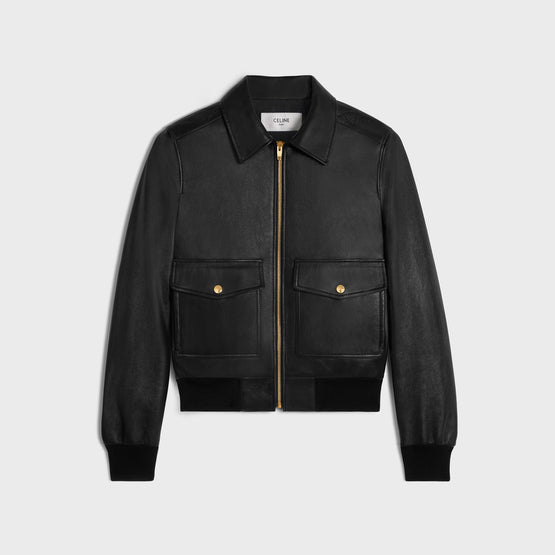 BLOUSON AVIATEUR IN SOFT LAMBSKIN