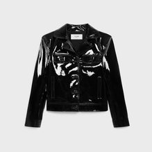 BLOUSON DROIT IN AGNEAU VERNIS