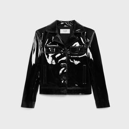 BLOUSON DROIT IN AGNEAU VERNIS