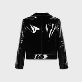 BLOUSON DROIT IN AGNEAU VERNIS