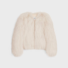 VESTE COL ROND IN CHEVRE HIMALAYA POILS LON
