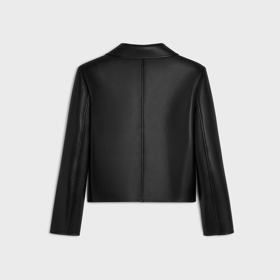 VESTE COL CLAUDINE IN LEATHER