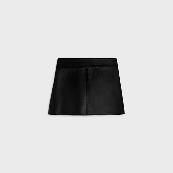 MINI JUPE TRAPEZE BOUTONS IN LEATHER