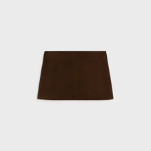 MINI JUPE TRAPEZE IN CUIR DE VEAU SUEDE