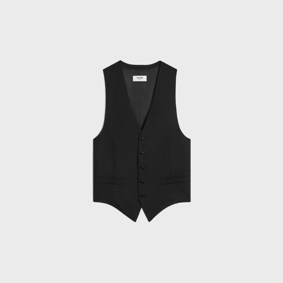 GILET ALBERT 5B LONG IN WOOL GABARDINE