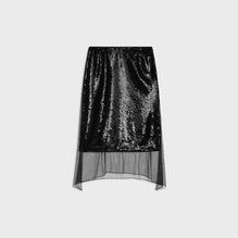 JUPE FOULARD FENTES CÔTÉS IN TULLE PINSTRIPES