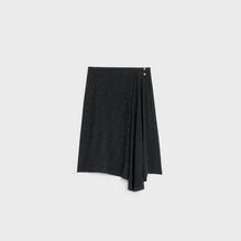 JUPE ASYMÉTRIQUE BOUTONS OR IN SOIE MAT BRILLANT TRIOMPH