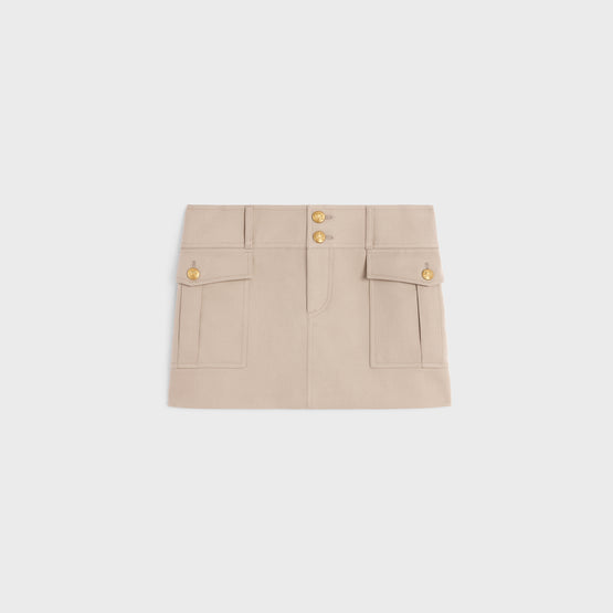 JUPE TRAPÈZE MILITAIRE IN DIAGONAL WOOL