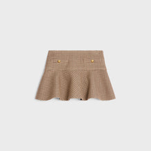 MINI JUPE VOLANT POCHES IN DOUBLE LAINE PIED DE POUL