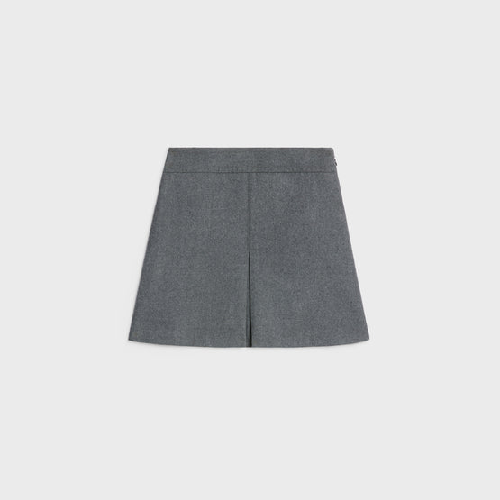 MINI JUPE TRAPEZE TAILLE HAUTE IN TWILL FLANELLE ANGLAISE