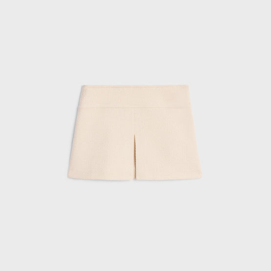 MINI JUPE TRAPEZE TAILLE BASSE IN CASHMERE NATTE