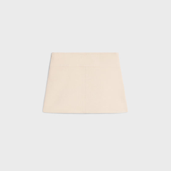 MINI JUPE TRAPEZE TAILLE BASSE IN CASHMERE NATTE