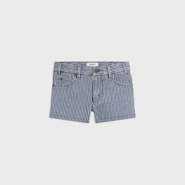 MINI SHORT TAILLE BASSE IN COTON HEAVY STRIPES