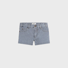 MINI SHORT TAILLE BASSE IN COTON HEAVY STRIPES