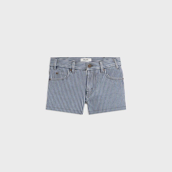 MINI SHORT TAILLE BASSE IN COTON HEAVY STRIPES