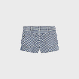 MINI SHORT TAILLE BASSE IN COTON HEAVY STRIPES