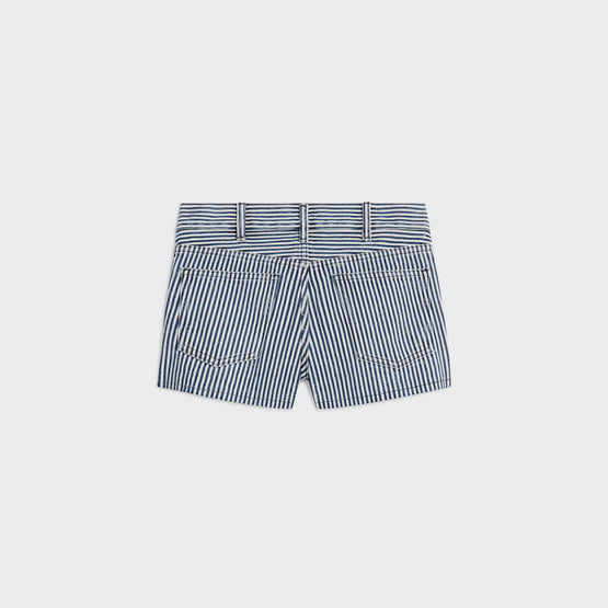 MINI SHORT TAILLE BASSE IN COTON HEAVY STRIPES