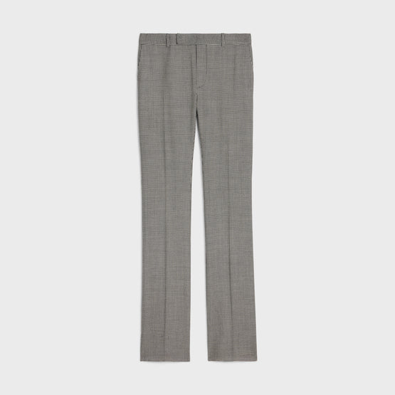 PANTALON FLARE ANGLAIS IN LAINE CACHEMIRE PIED DE P