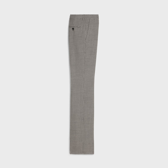 PANTALON FLARE ANGLAIS IN LAINE CACHEMIRE PIED DE P