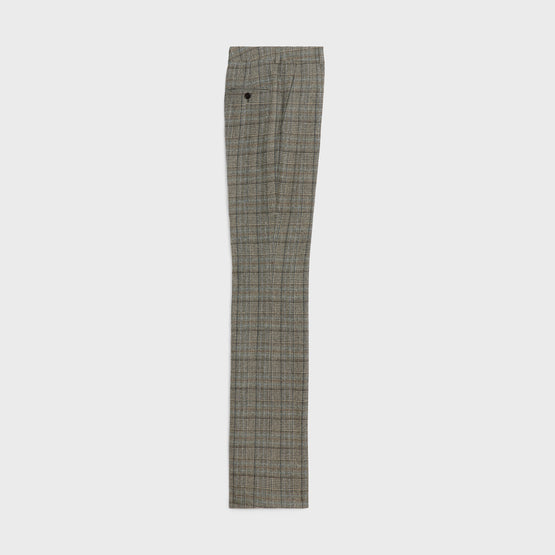 PANTALON FLARE ANGLAIS IN FLANELLE PRINCE DE GALLES