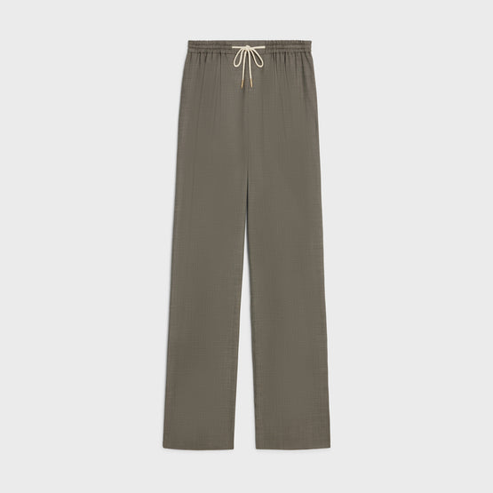 PANTALON DROIT 2 POCHES IN LAINE SOIE CARREAUX