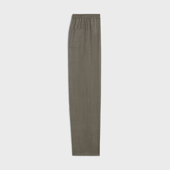 PANTALON DROIT 2 POCHES IN LAINE SOIE CARREAUX