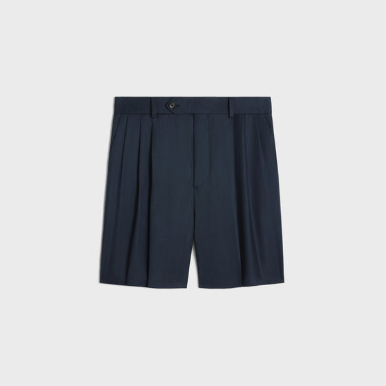 SHORT MASCULIN 3 PLIS IN LAINE RAYURE ULTRAFINE