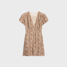 MINI ROBE BABYDOLL COL V IN SABLE LAME FLEURS