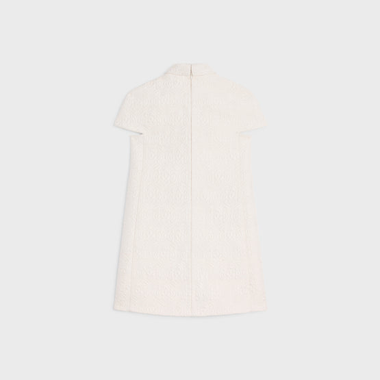MINI ROBE TRAPEZE MANCHE CAPE IN LAINE SOIE BOUTIS TRIOMPHE