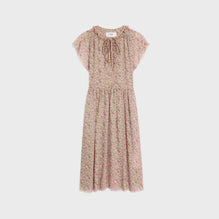 ROBE MANCHES CAPES FRILL IN GEORGETTE SOIE PAQUERETTE