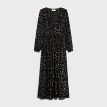 ROBE LONGUE DECOLLETE V IN GEORGETTE SOIE FIL COUPE