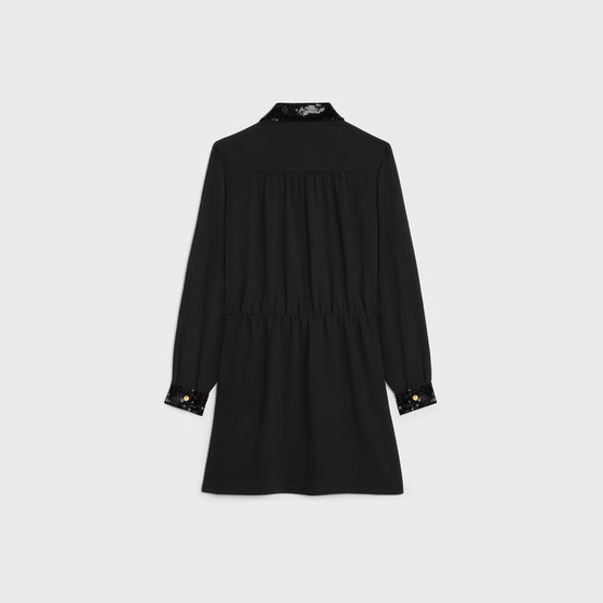 MINI ROBE PENSIONNAIRE IN SABLE VISCOSE