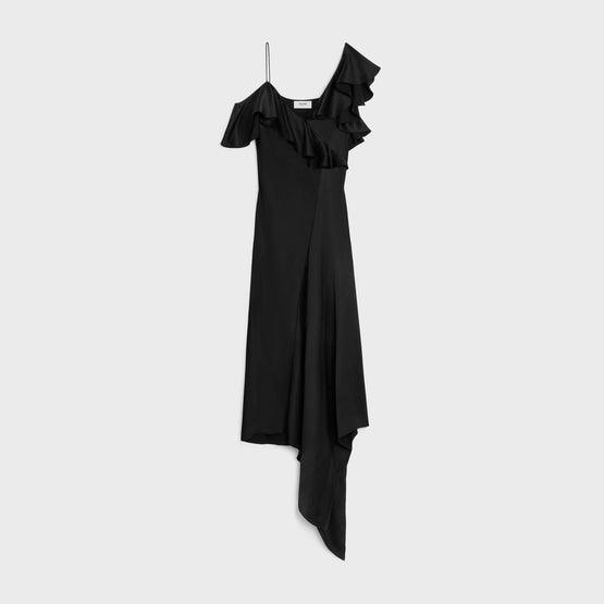 ROBE LINGERIE ASYMETRIQUE IN SILK SATIN CREPE