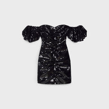 MINI ROBE BUSTIER IN SEQUINS FLUIDE