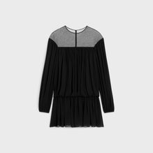 ROBE FRONCÉE OPPO TULLE IN SILK GEORGETTE