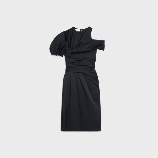 ROBE DRAPÉE MINIMAL IN SOIE DOUBLE FACE