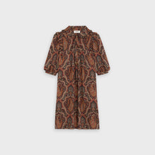 ROBE MINI FOLK FRILL IN TWILL LAINE PERSIAN PAISL