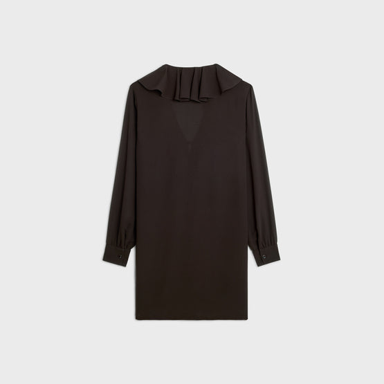 MINI ROBE JABOT IN SILK GEORGETTE