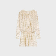 MINI ROBE FRONCEE IN GEORGETTE SOIE FIL COUPE