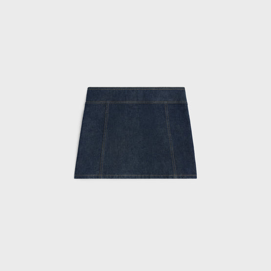 MINI JUPE TRAPEZE SAILOR IN RIGID INDIGO DENIM