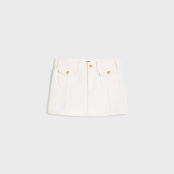 MINI JUPE TAILLE BASSE IN RIGID COTTON DENIM