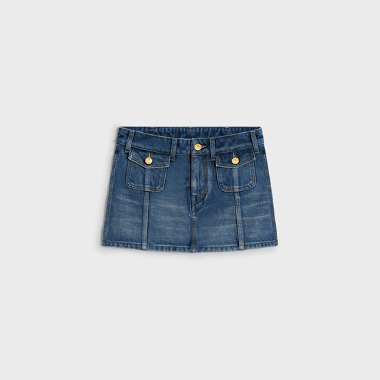MINI JUPE TAILLE BASSE IN CLASSIC DENIM RI