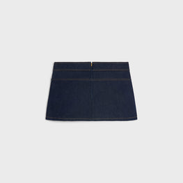 MINI JUPE TRAPEZE IN LIGHT WEIGHT INDIGO DENIM