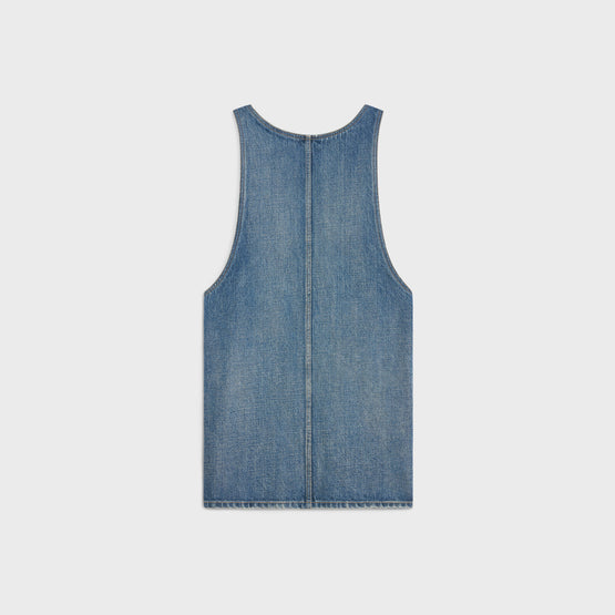 MINI ROBE SALOPETTE IN RIGID COTTON DENIM
