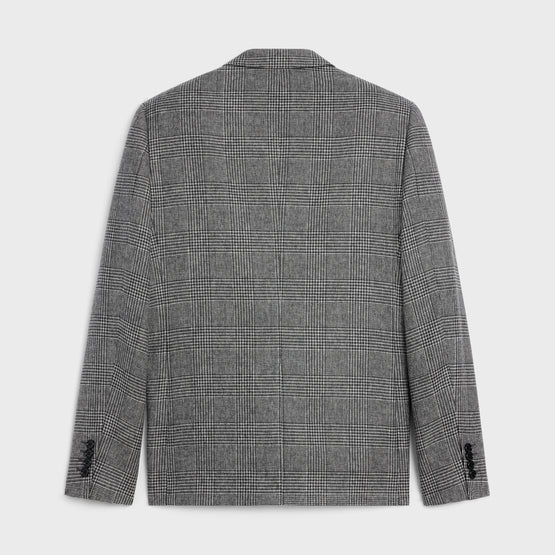 VESTE MODS 3B COL DROIT IN LAINE PRINCE DE GALLES CAMDEN