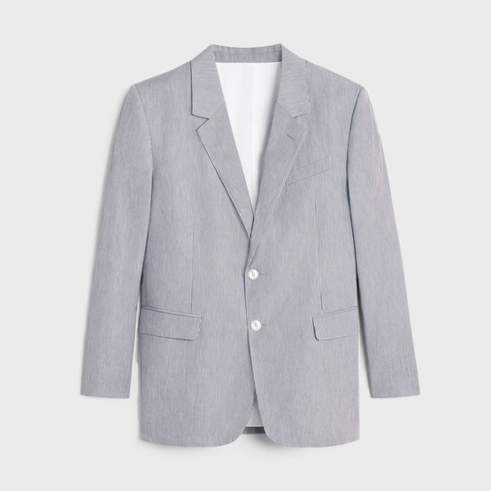 VESTE JUDE 2B COL DROIT IN COTON SEERSUCKER