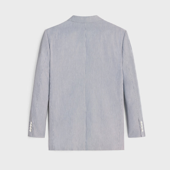 VESTE JUDE 2B COL DROIT IN COTON SEERSUCKER