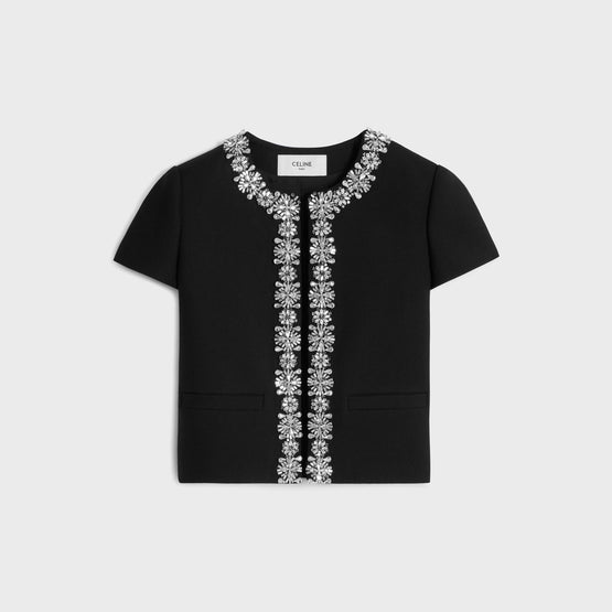 VESTE CHELSEA DETAILS BIJOUX IN DIAGONAL WOOL