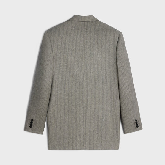 BLAZER BNF 2B COL DROIT IN FLANELLE LAINE CACHEMIRE RAYEE